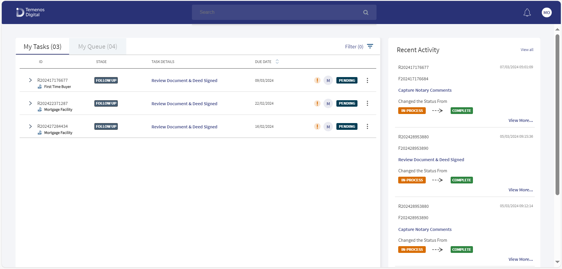 Opsuser Dashboard